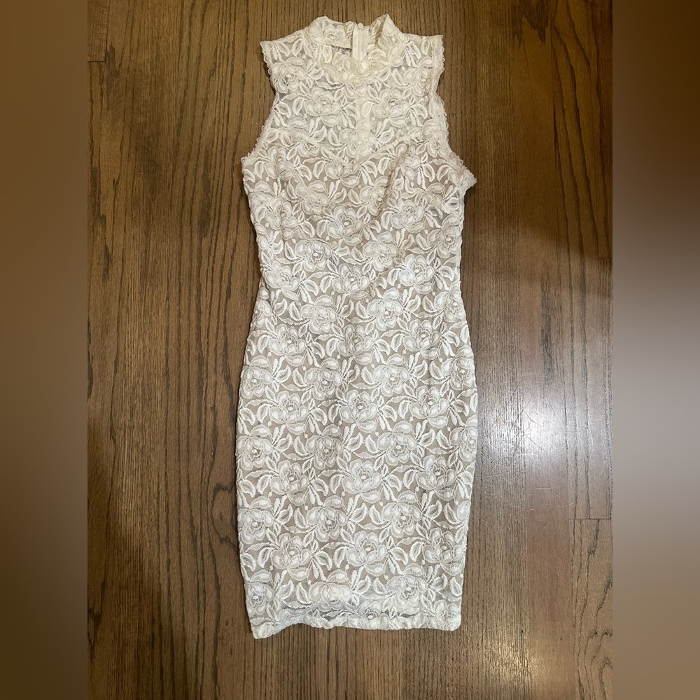 Soprano White/Cream Lace Illusion Dress-Size Medium - Picture 1 of 4